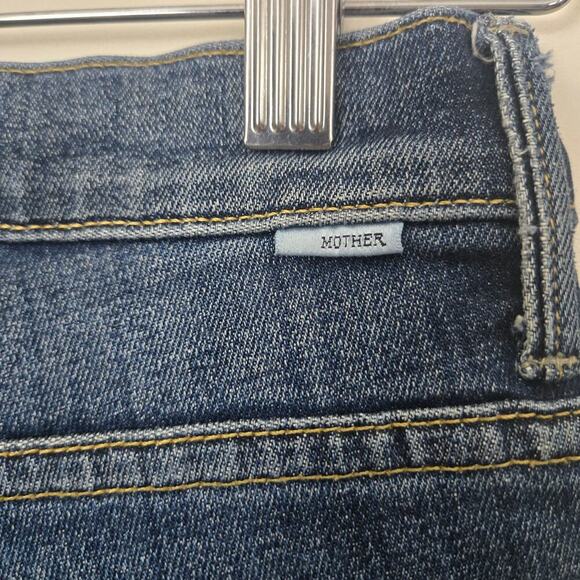 MOTHER The Insider Crop Step Fray Size 28 Wicked Wildflower Dark Wash Bootcut - Picture 10 of 13